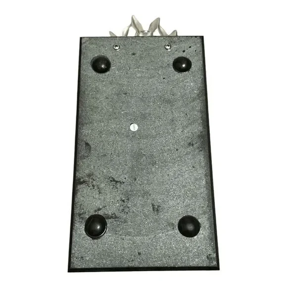 Decorative Rabbit Figurine on Black Marble Serving Platter, 13" x 6 - Picture 3 of 3